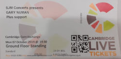 Gary Numan Cambridge Ticket 2019